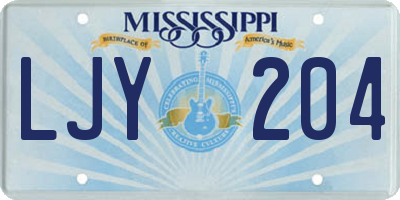 MS license plate LJY204