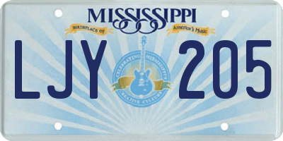 MS license plate LJY205