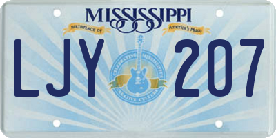 MS license plate LJY207