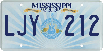 MS license plate LJY212