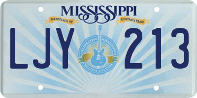 MS license plate LJY213