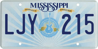 MS license plate LJY215