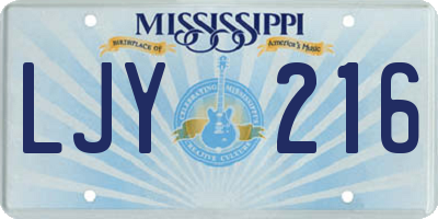 MS license plate LJY216