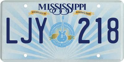 MS license plate LJY218
