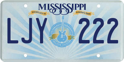 MS license plate LJY222
