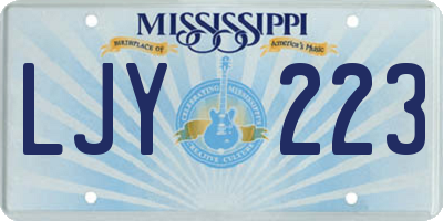 MS license plate LJY223