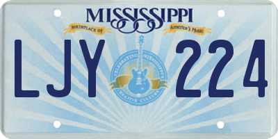MS license plate LJY224