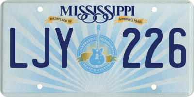 MS license plate LJY226