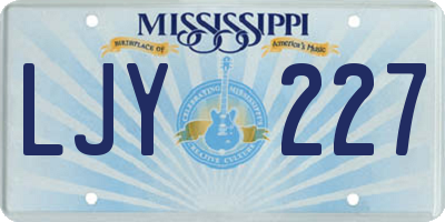 MS license plate LJY227