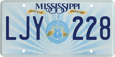 MS license plate LJY228