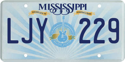 MS license plate LJY229