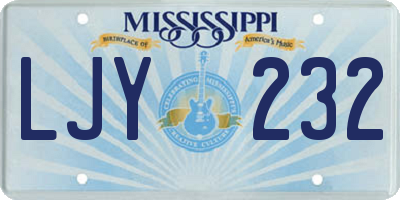 MS license plate LJY232