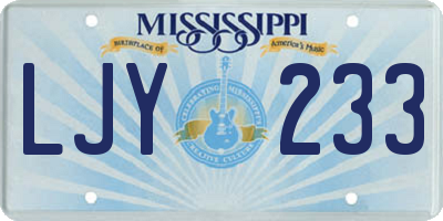 MS license plate LJY233