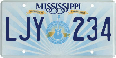 MS license plate LJY234