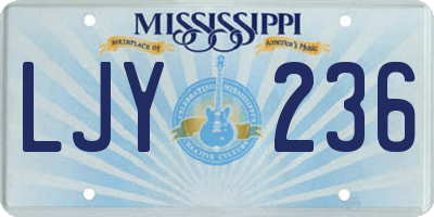 MS license plate LJY236