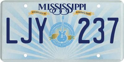 MS license plate LJY237