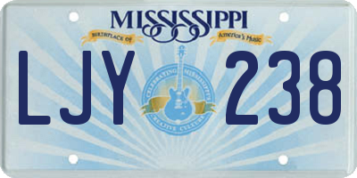 MS license plate LJY238