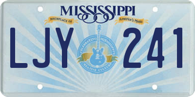 MS license plate LJY241