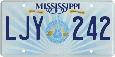 MS license plate LJY242
