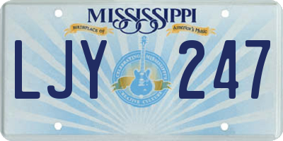 MS license plate LJY247