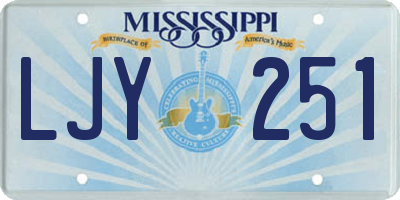 MS license plate LJY251