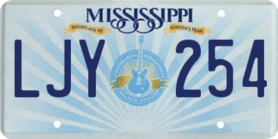 MS license plate LJY254