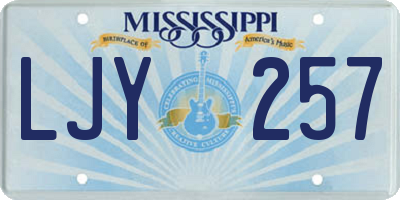 MS license plate LJY257