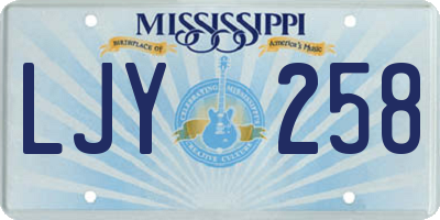 MS license plate LJY258