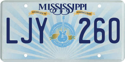 MS license plate LJY260