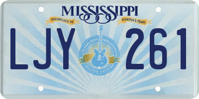 MS license plate LJY261
