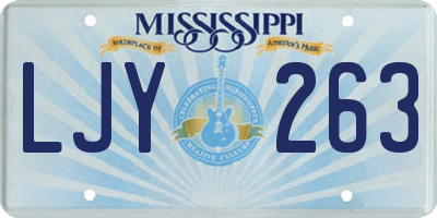 MS license plate LJY263