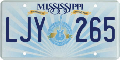MS license plate LJY265