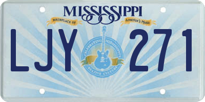 MS license plate LJY271