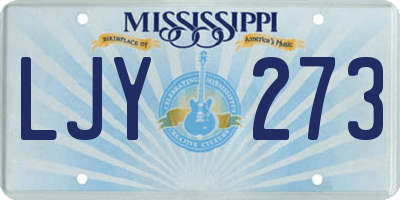 MS license plate LJY273