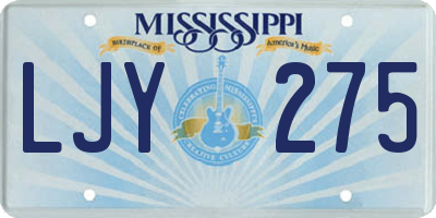 MS license plate LJY275