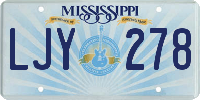 MS license plate LJY278