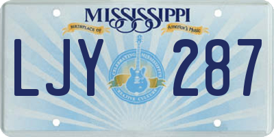 MS license plate LJY287