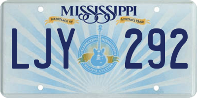 MS license plate LJY292