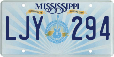 MS license plate LJY294