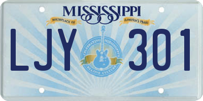 MS license plate LJY301