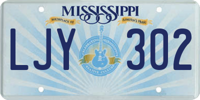 MS license plate LJY302