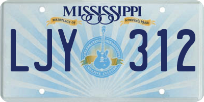 MS license plate LJY312