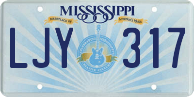 MS license plate LJY317