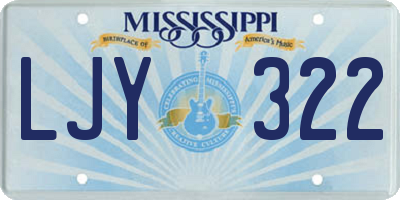 MS license plate LJY322