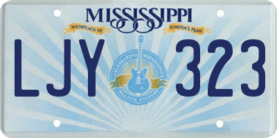 MS license plate LJY323