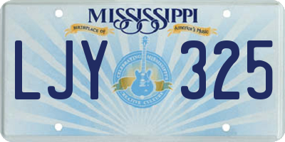 MS license plate LJY325