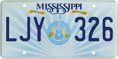 MS license plate LJY326