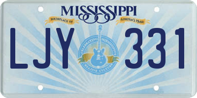 MS license plate LJY331