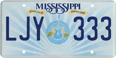 MS license plate LJY333