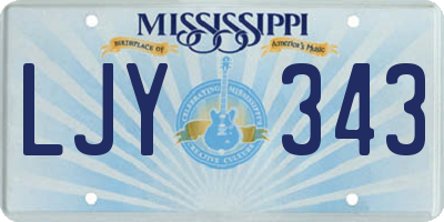 MS license plate LJY343